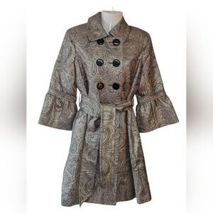 Tapemeasure Elegant Holiday Metalic Paisley Women's Coat Size 6